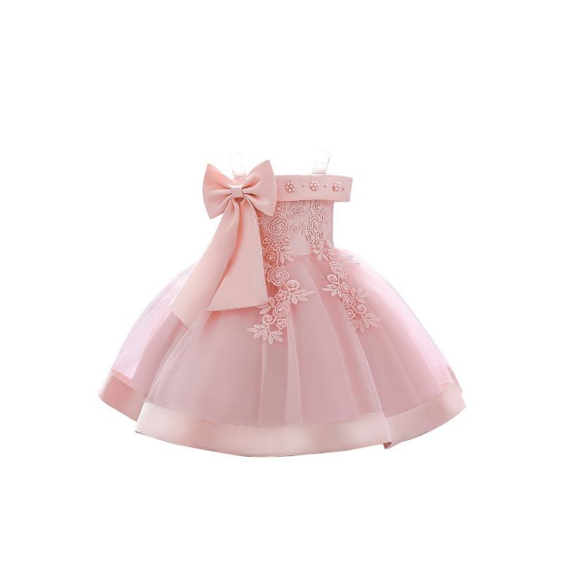 StyleCast Girls Pink Embellished Cold-Shoulder Fit & Flare Dress